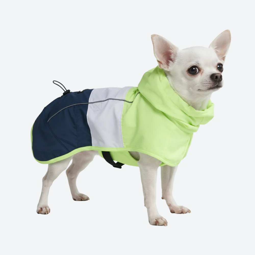 Breatheshield™ Dog Raincoat - Lime White Navy - Image 3