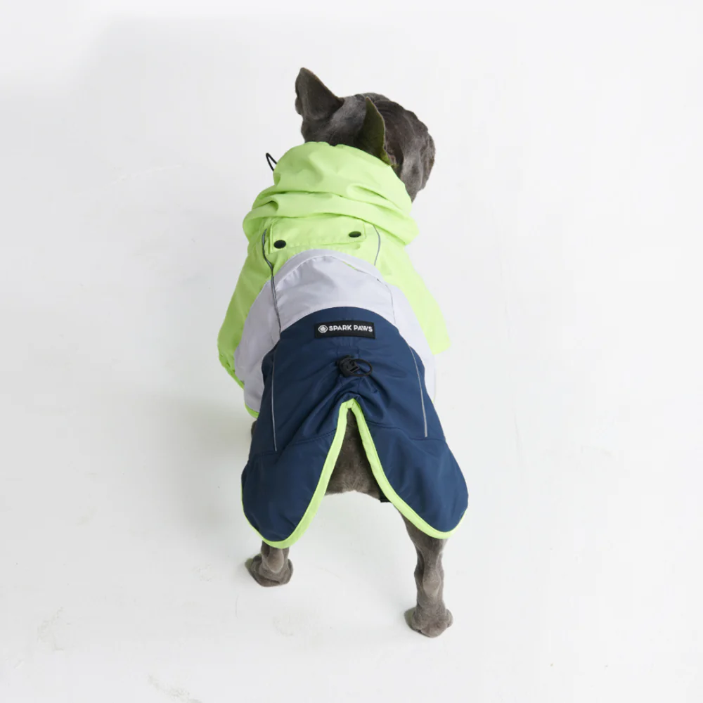 Breatheshield™ Dog Raincoat - Lime White Navy - Image 7