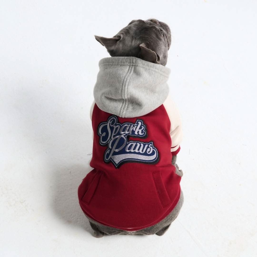 Dog Varsity Jacket - Red - Image 8