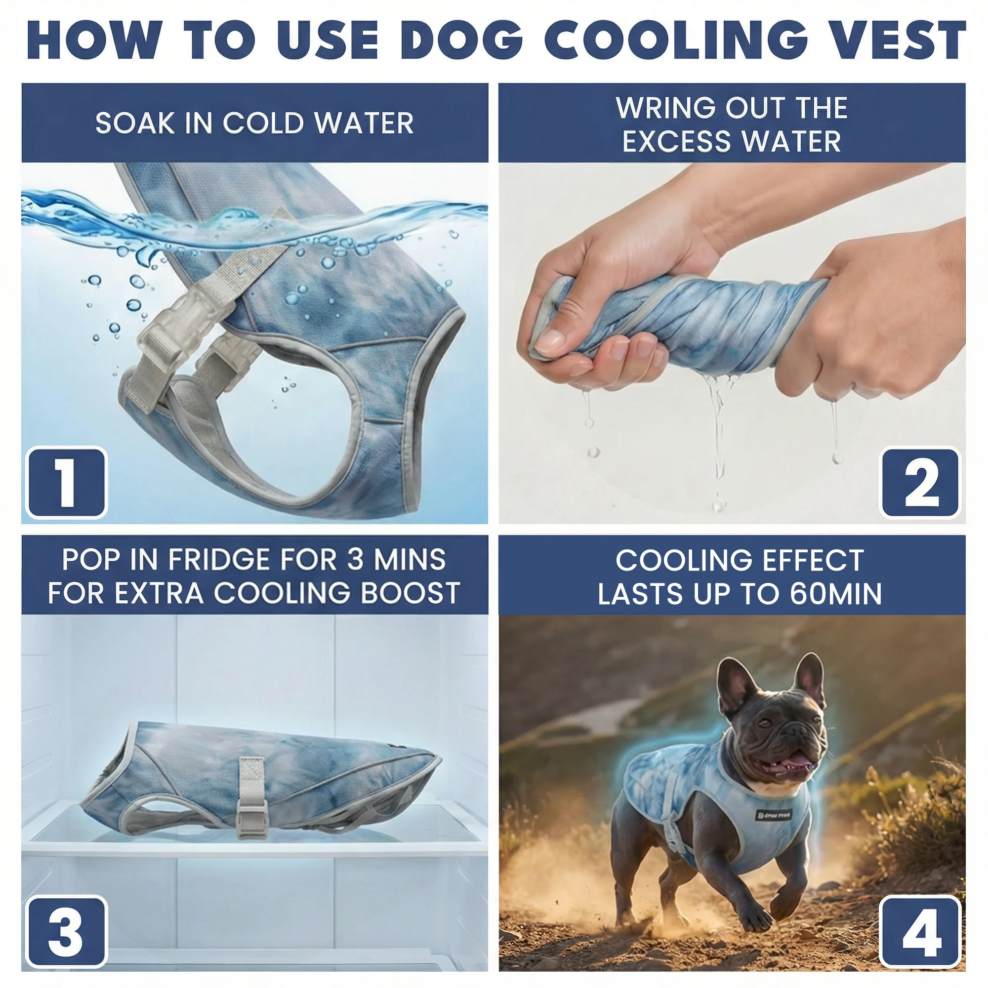 Dog Cooling Vest (2-pack) - Ice Blue & Snow Cone - Image 3