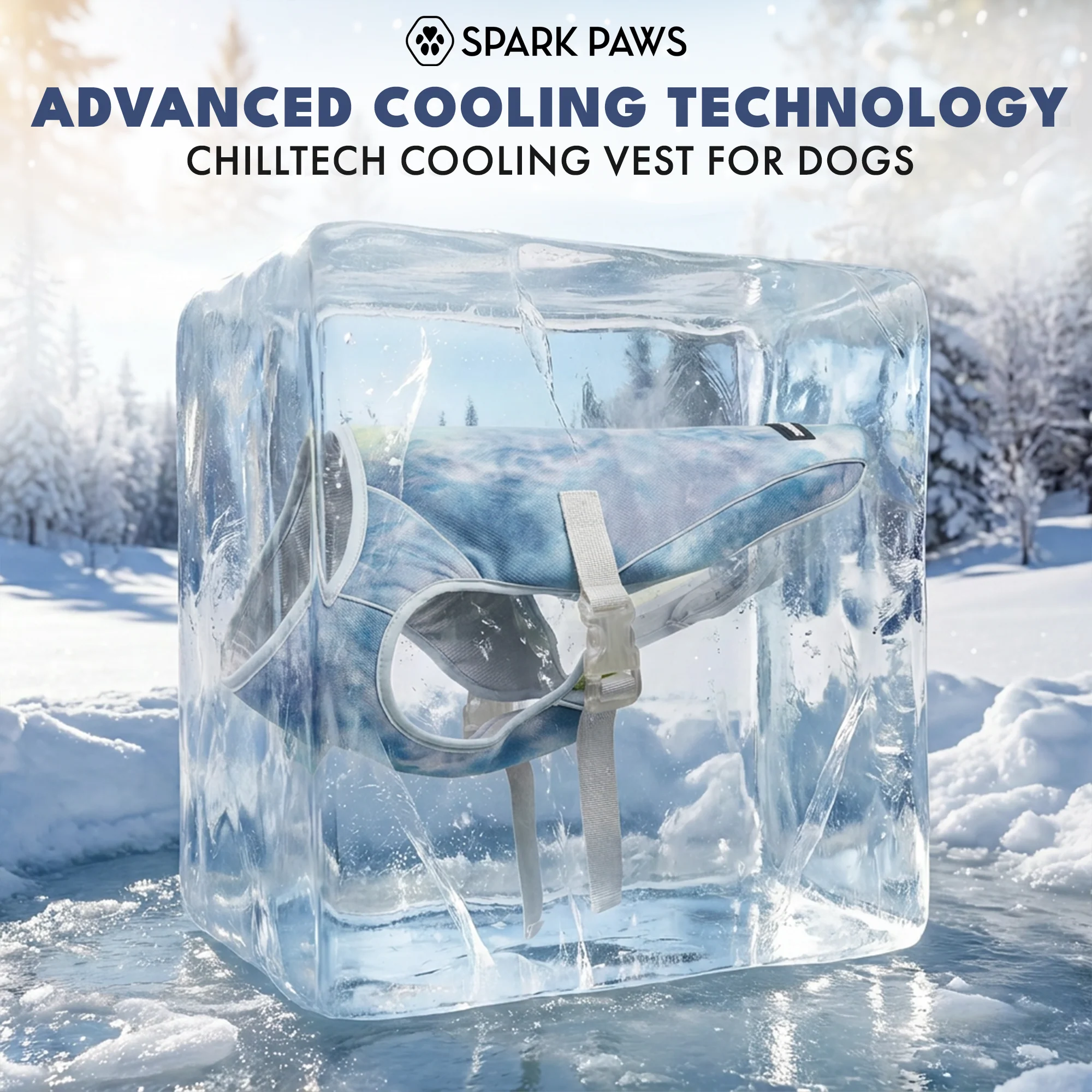 Dog Cooling Vest (2-pack) - Ice Blue & Snow Cone - Image 8