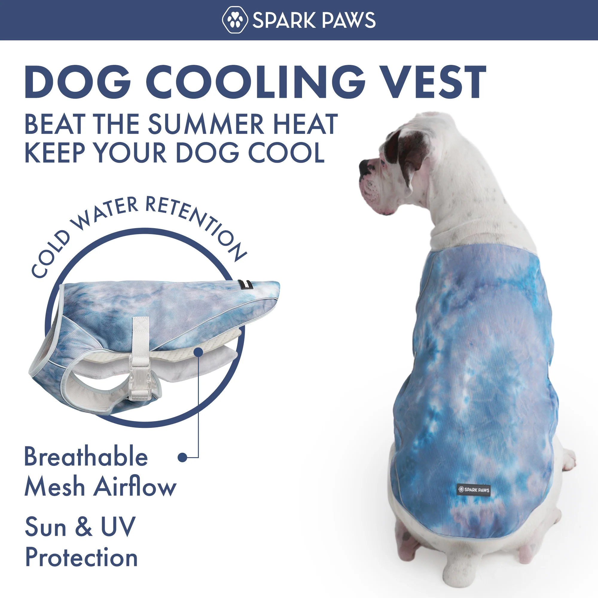 Dog Cooling Vest (2-pack) - Ice Blue & Tropical Storm - Image 7