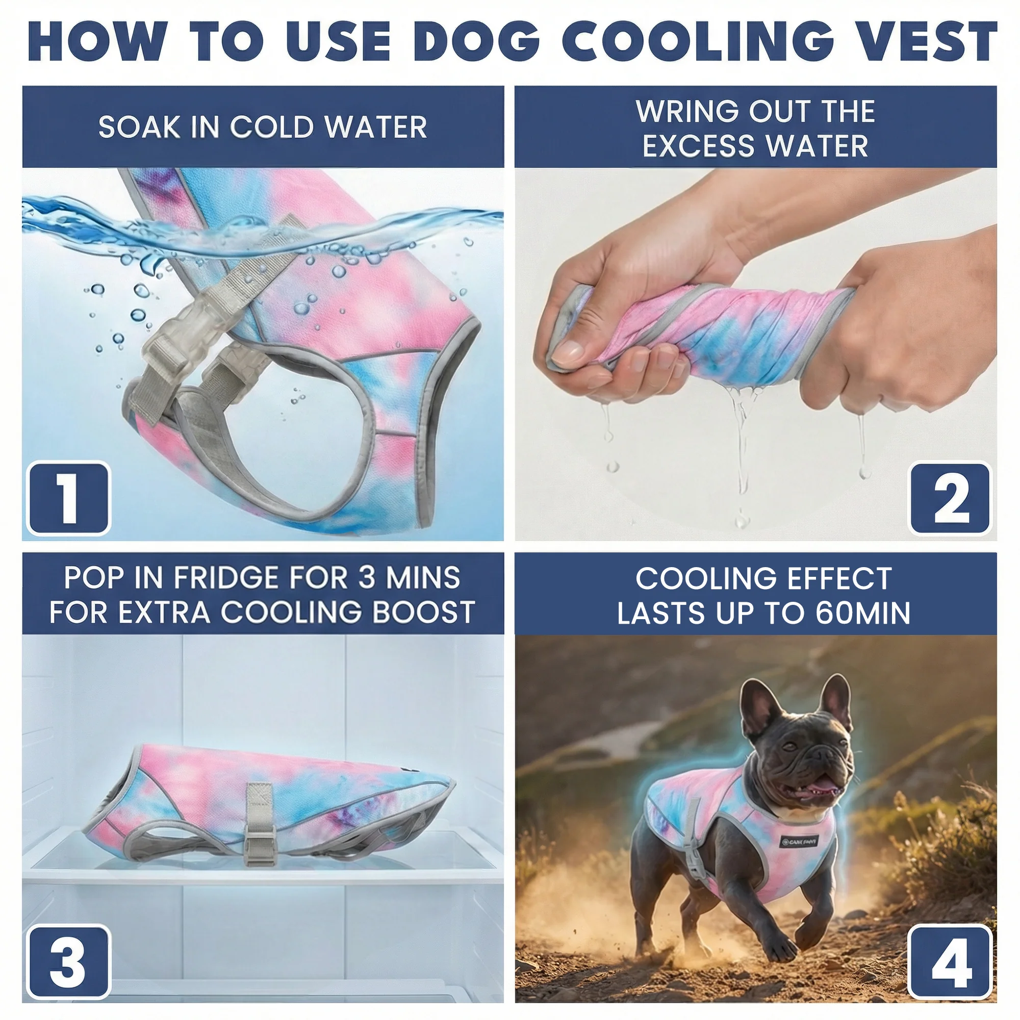 Dog Cooling Vest (2-pack) - Snow Cone & Tropical Storm - Image 3