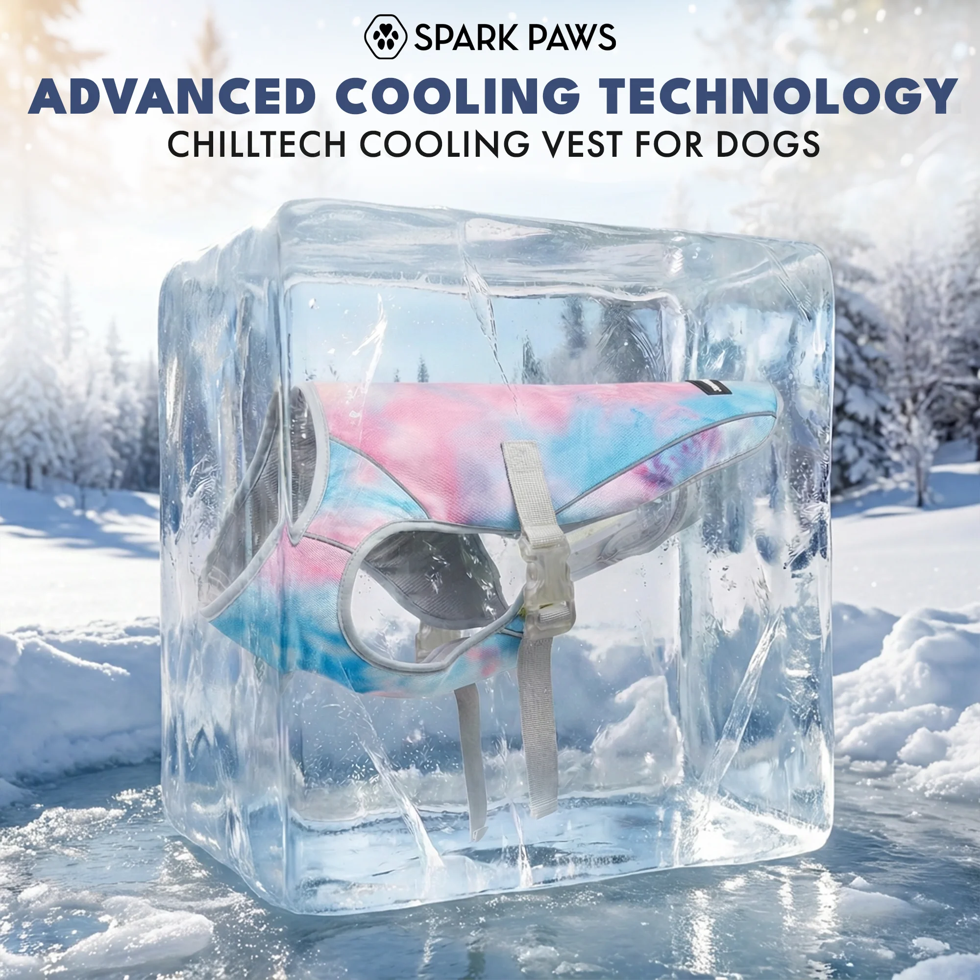 Dog Cooling Vest (2-pack) - Snow Cone & Tropical Storm - Image 8