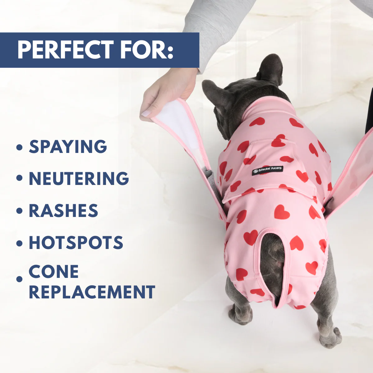Dog Surgical Suit - Pink Hearts - Image 7