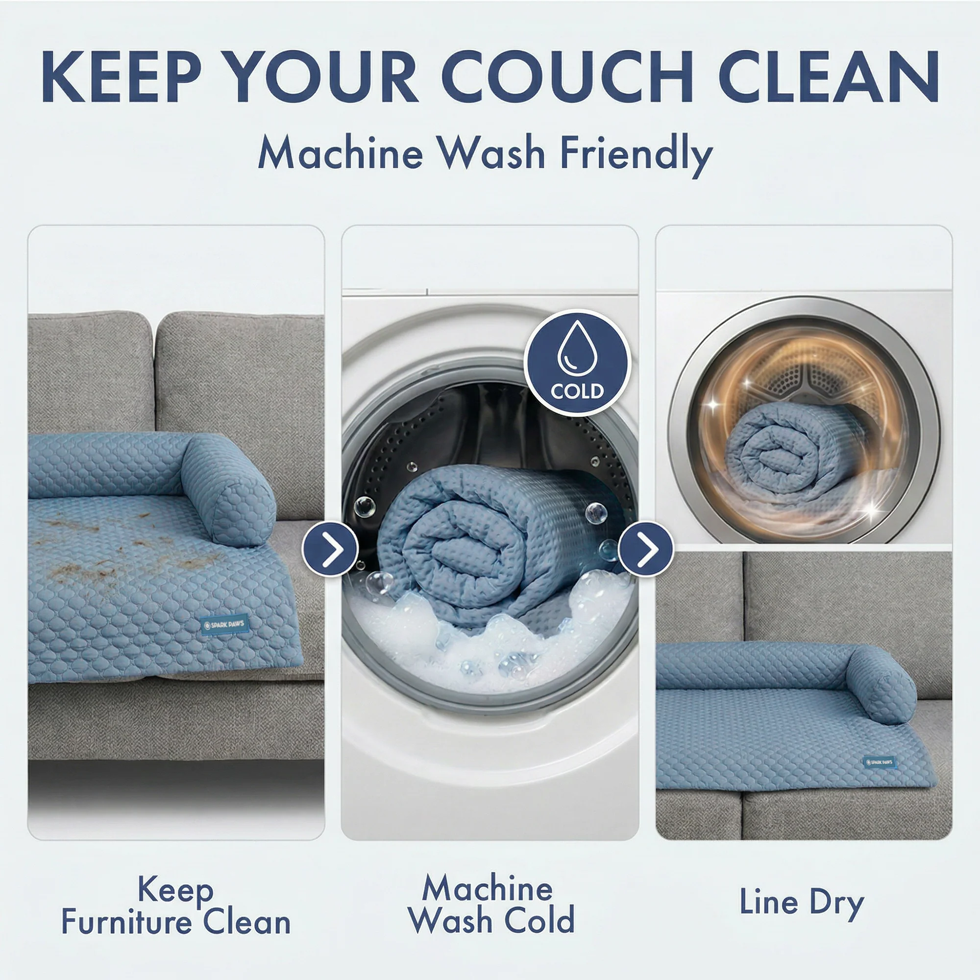 Frostcore™ Cooling Couch Cover Dog Bed - Ash Blue - Image 10