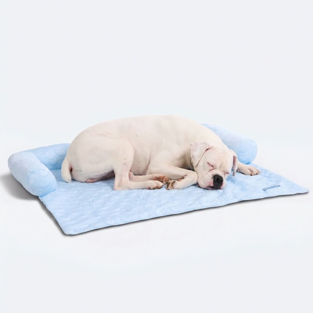 Frostcore™ Cooling Couch Cover Dog Bed - Hearts Blue (2) - Image 5