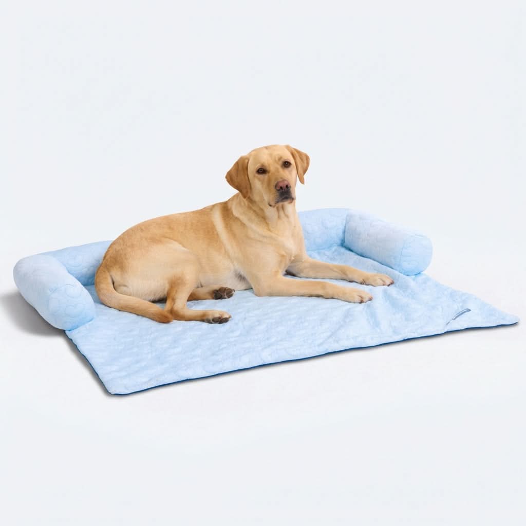 Frostcore™ Cooling Couch Cover Dog Bed - Hearts Blue (2) - Image 6