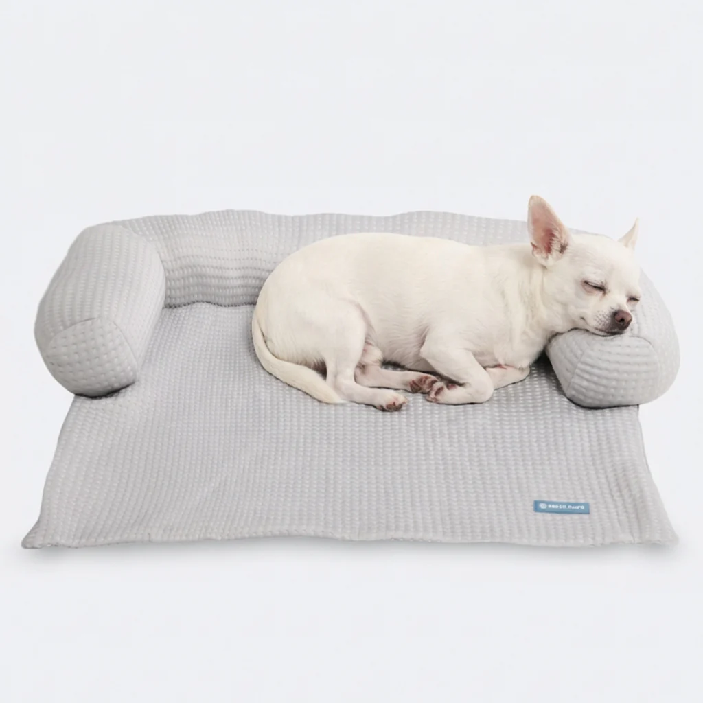 Frostcore™ Cooling Couch Cover Dog Bed - Waffle Grey - Image 3