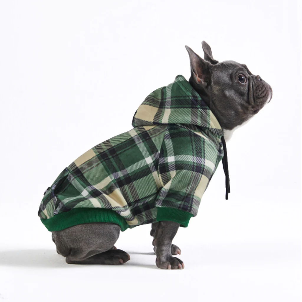 Green Plaid Dog Hoodie - Image 3