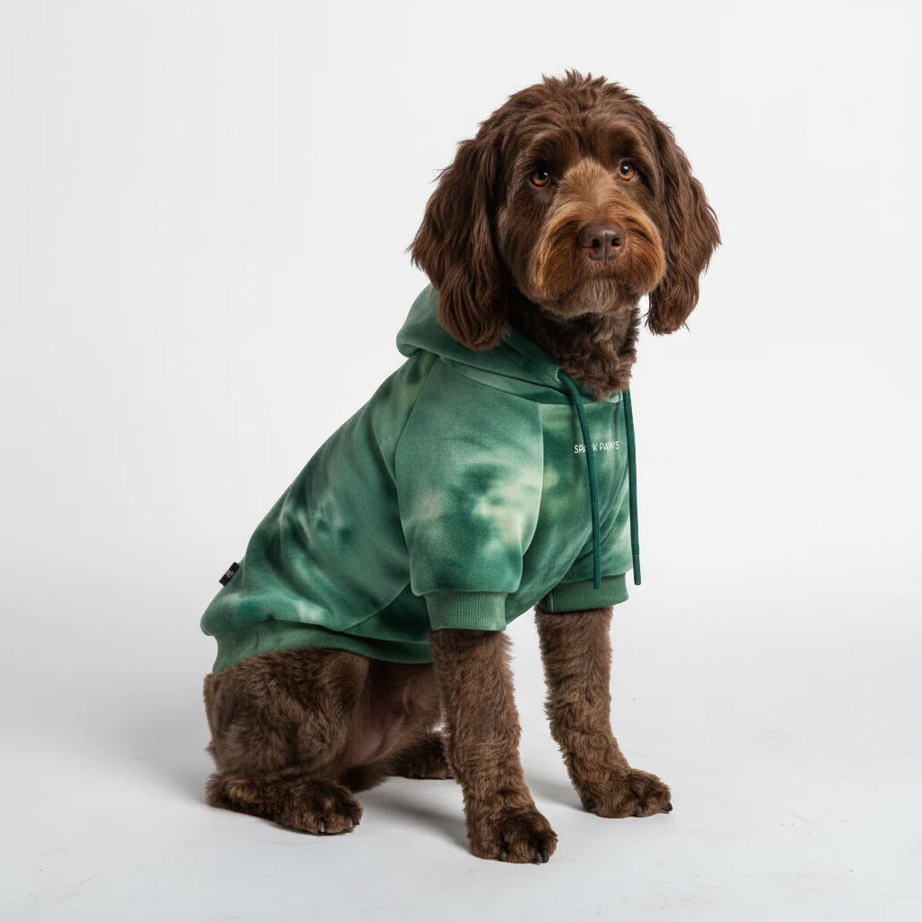 Velvet Dog Hoodie - Emerald Green - Image 6