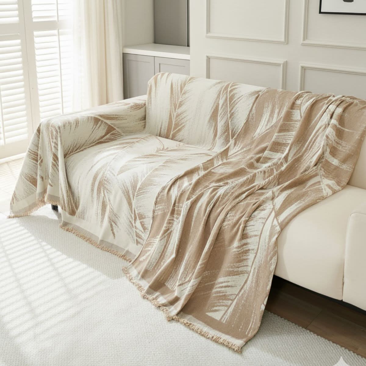 Pet Couch Cover - Leaves Beige - Image 3