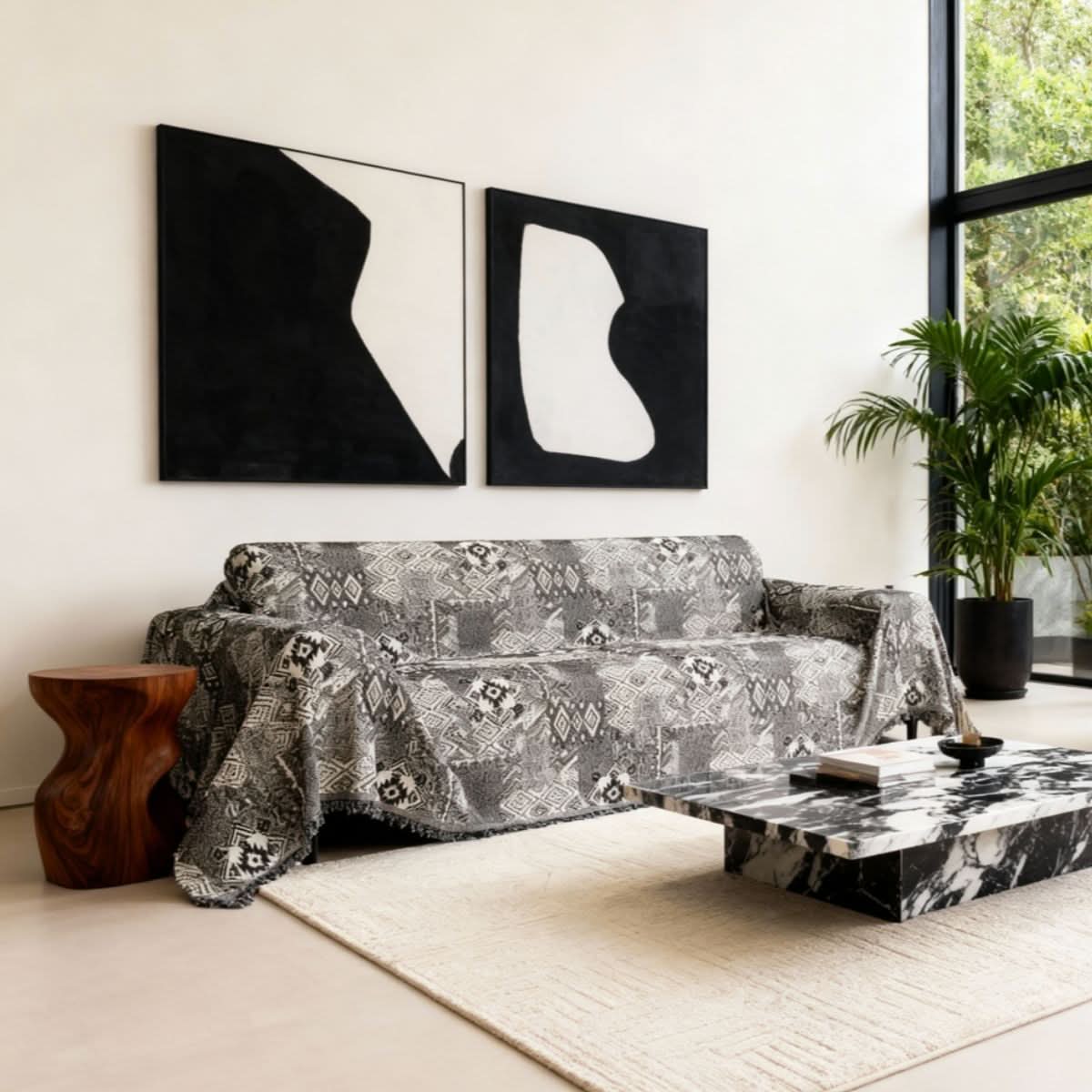 Pet Couch Cover - Rustic Bohemian Black - Image 2