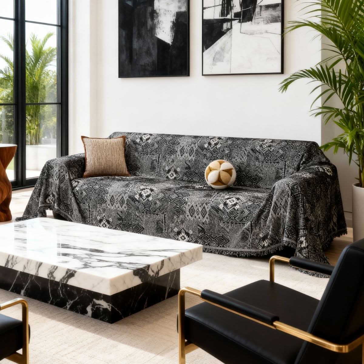 Pet Couch Cover - Rustic Bohemian Black - Image 3