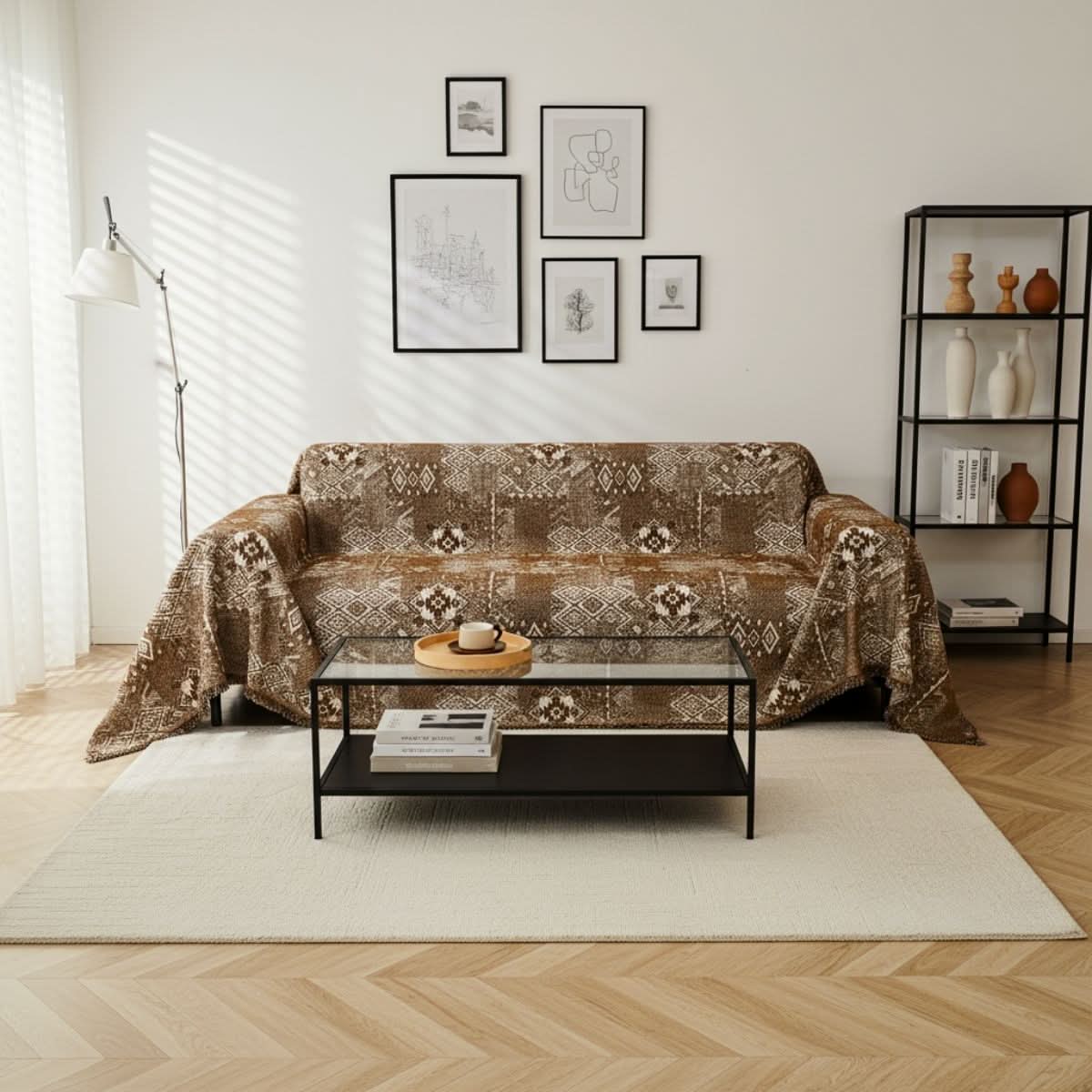 Pet Couch Cover - Rustic Bohemian Brown - Image 2
