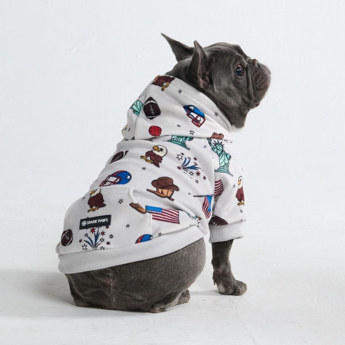 The USA Dog Hoodie - Grey - Image 7
