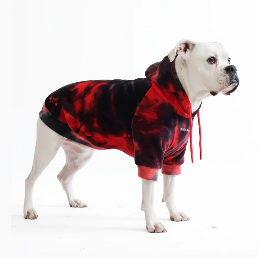 Velvet Dog Hoodie - Red & Black - Image 5