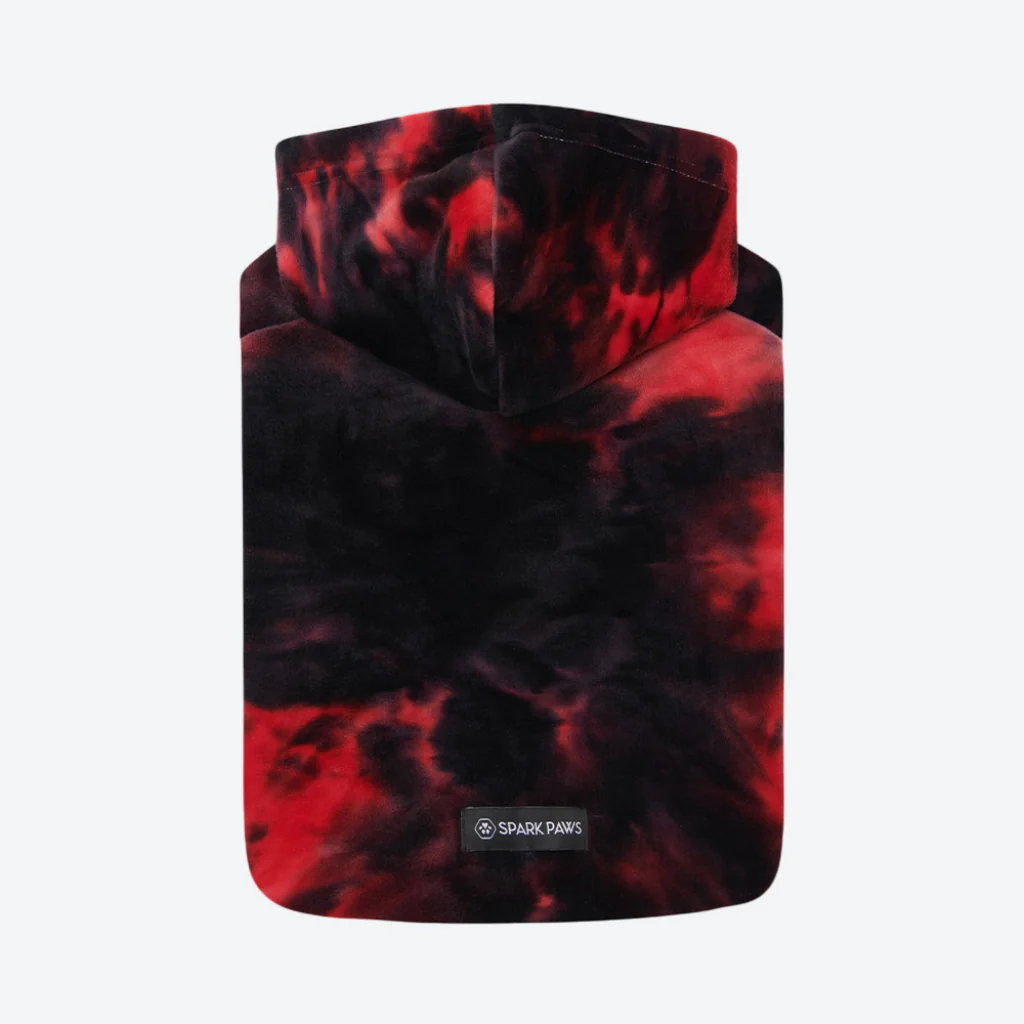 Velvet Dog Hoodie - Red & Black - Image 8